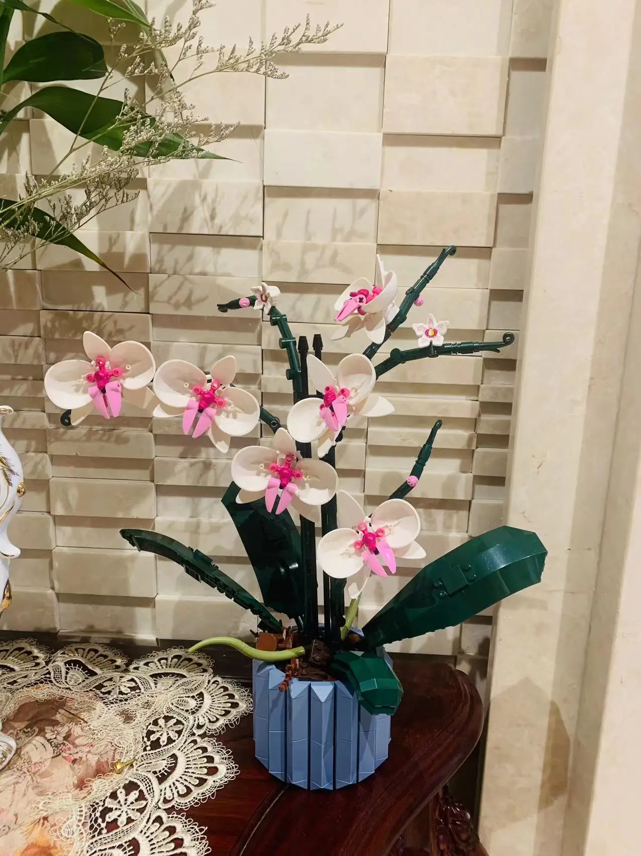 

MOC Orchid Succulents Flower Bouquet Building Blocks City Romantic Kit Friends DIY Assembly Bricks Toys for Girls Gift 10311