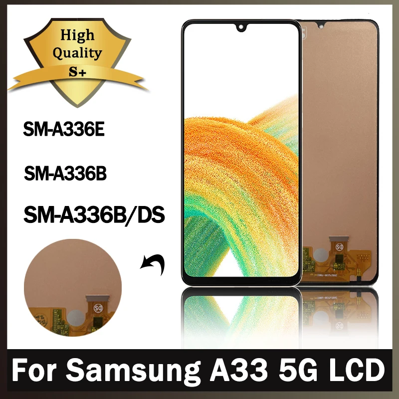 Высококачественный сенсорный ЖК-дисплей 6,4 дюйма для Samsung Galaxy A33, цифровой преобразователь для samsung A336, ЖК-дисплей A336B, A336U, A336E