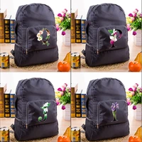 lightweight packable backpack foldable ultralight outdoor folding backpack flower color letter print travel daypack bag sports