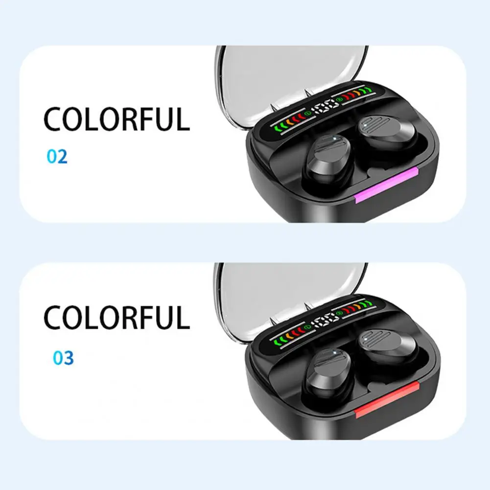 

Bluetooth-compatible Earphone with Long Battery Life Waterproof Wireless Headphones with Led Display Touch Control 9d for Noise