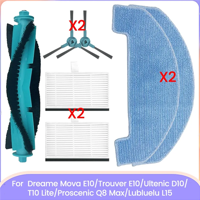 

Комплект аксессуаров для пылесосов Dreame Mova E10/Trouver E10/Ultenic D10/T10 Lite/Proscenic Q8 Max/Lubluelu L15