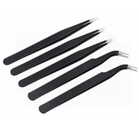 5pcs precision tweezers set upgraded anti static stainless steel curved tweezers for 3d printer electronics laboratory jewelry