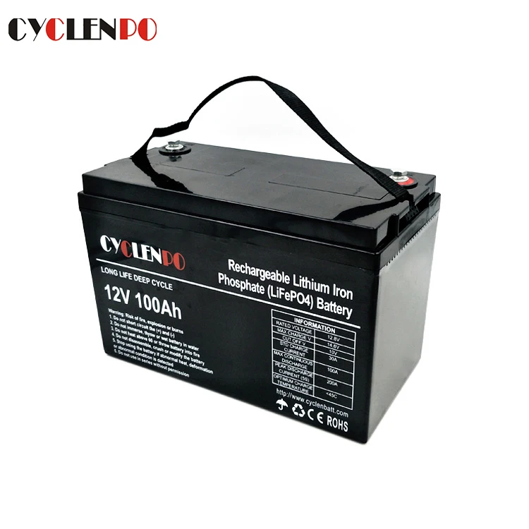 

Deep cycle with BMS lithium ion lifepo4 12v 100ah battery pack for power and solar