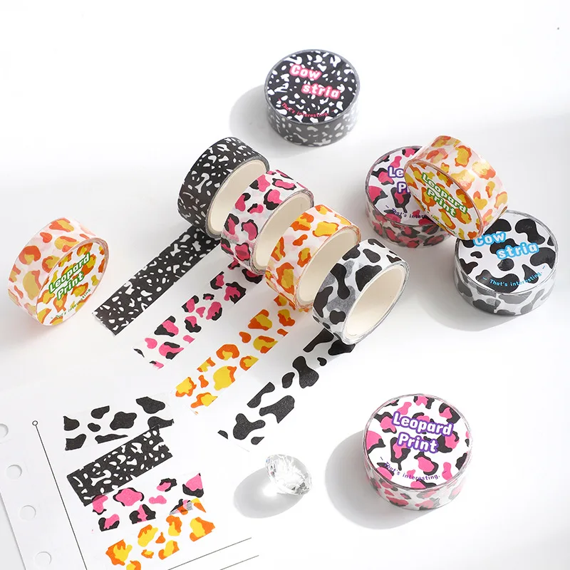 

Leopard Cheese Macaroon Masking Washi Tape Scrapbooking Decorative Tapes Adhesive Stickers Diy Crafts Journal Planner Stationery
