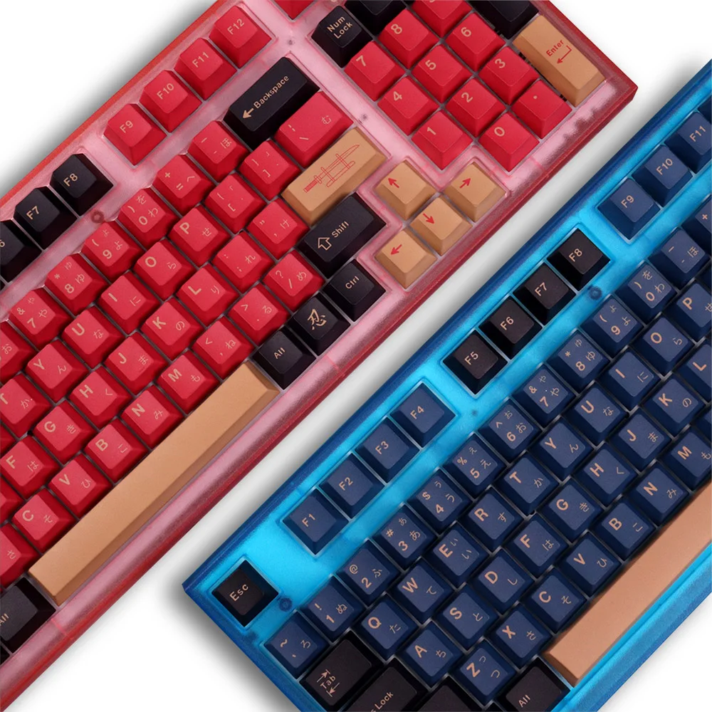 

GMK Samurai PBT Black Keycaps 129 Keys Cherry Profile DYE-SUB Japanese Keycap For MX Switch Mechanical Keyboard