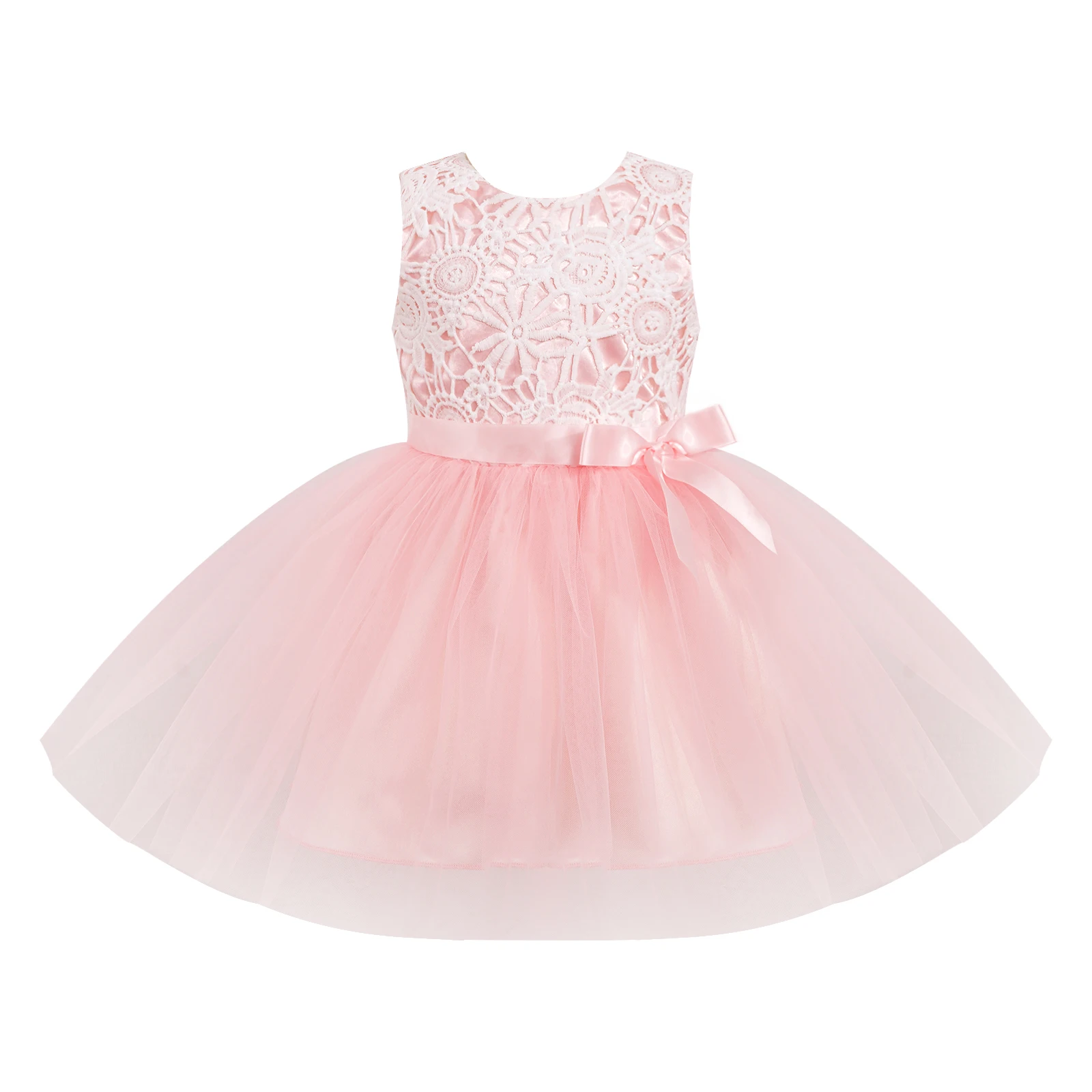 Baby Girls Cute Princess Dress Sleeveless Lace Tulle Party Ballet Dance Tutu Dress for Wedding Party Baby Shower Christening New