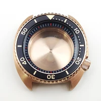 45mm case rose gold black silver sapphire glass steel case for nh3536 movement diving watch modification accessories nh35 case