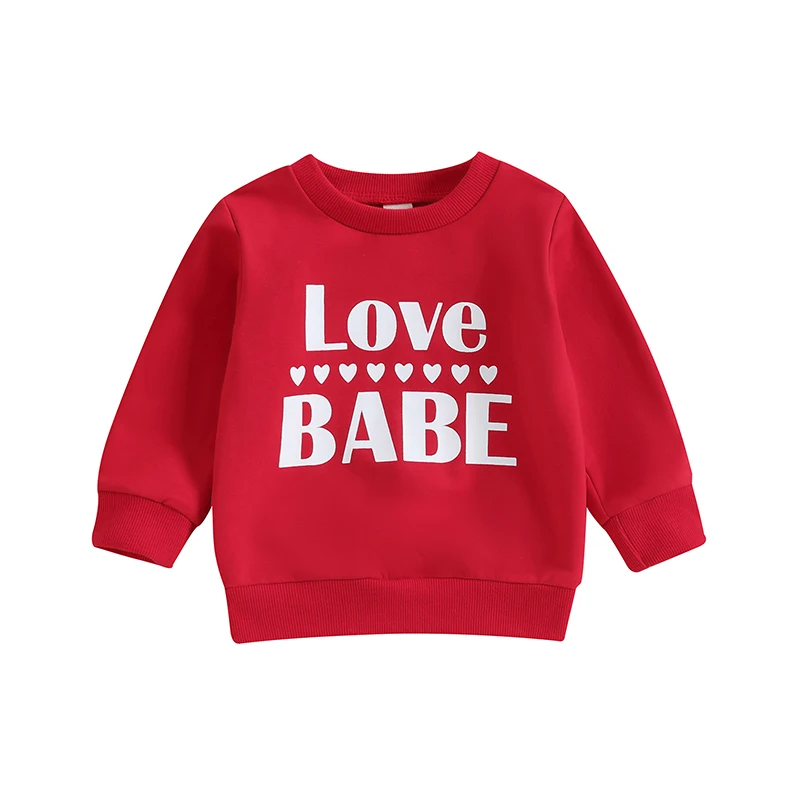 

Toddler Baby Boy Girl Christmas Sweatshirt Long Sleeve Crewneck Letter Print Pullover Sweater Fall Winter Clothes