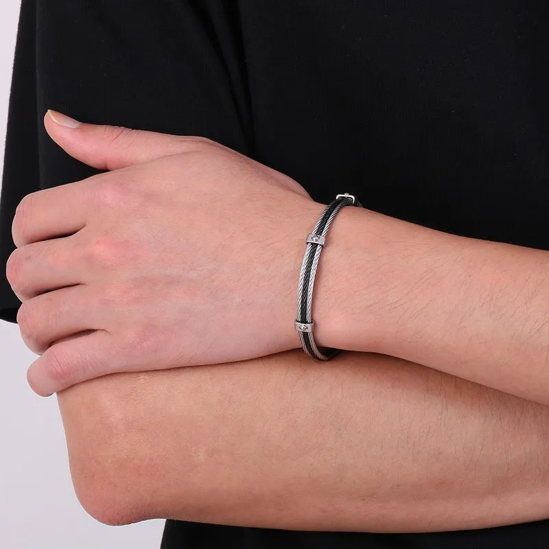 Браслет KALEN из нержавеющей стали для мужчин многослойный Плетеный браслет в