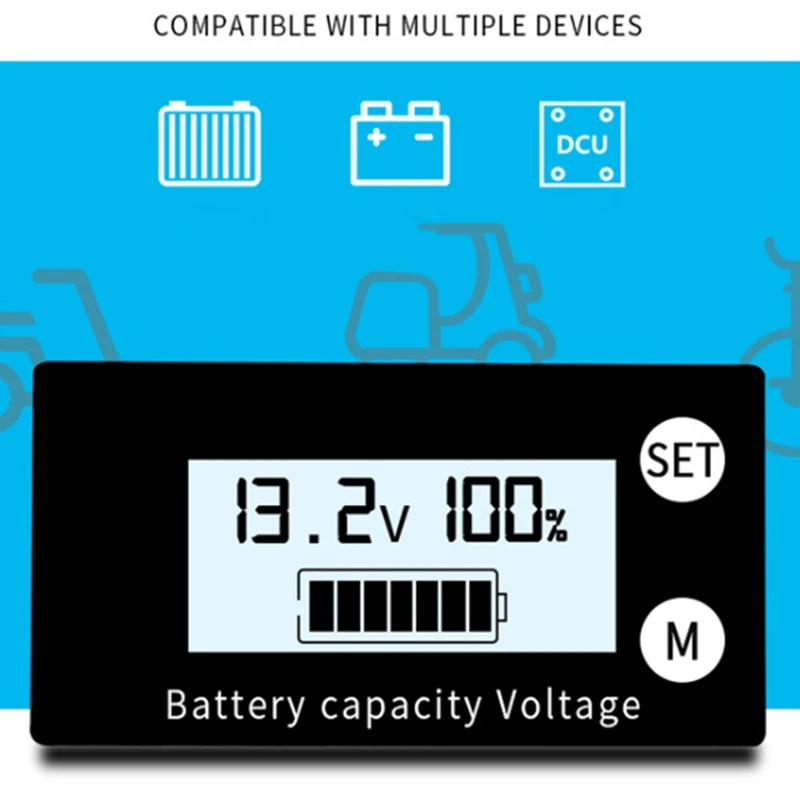 Индикатор емкости аккумулятора постоянный ток 8-100 в свинцово-кислотный литиевый
