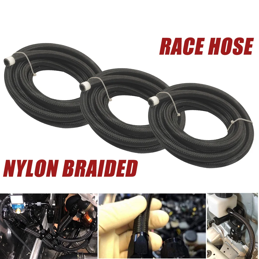 

5M Universal Racing Oil Hose Line AN4 AN6 AN8 AN10 Nylon-Stainless Steel CPE Synthetic Rubber Fuel Pipe Oil Cooler Hose Oil Tube