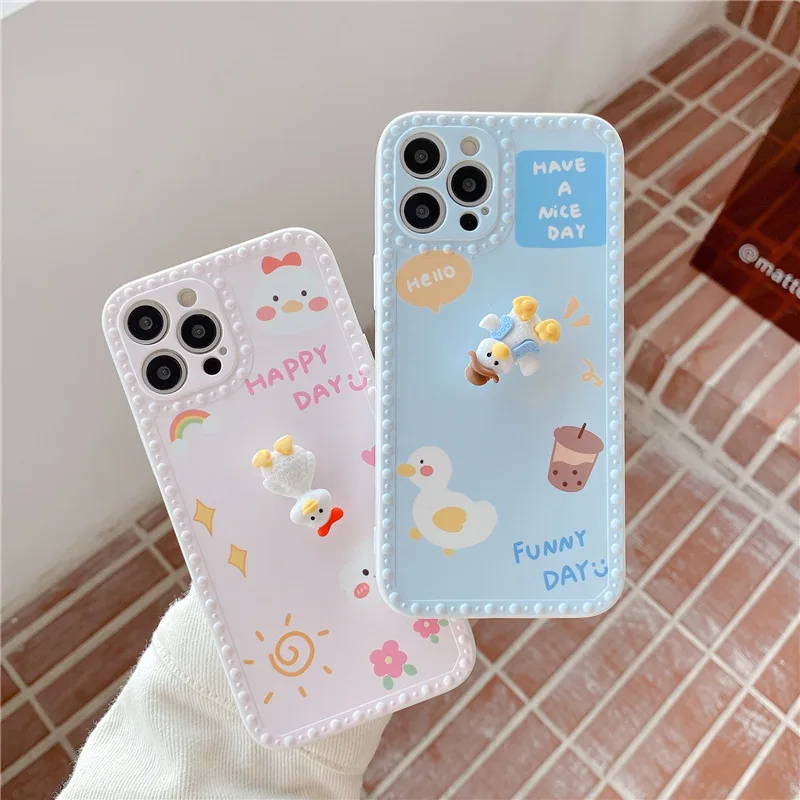 

Cartoon Rotating 3D Duck Phone Case For Huawei P40 P30 Silicone Phone Case For Huawei Mate 30 40 Pro Nova Phone Protector Case