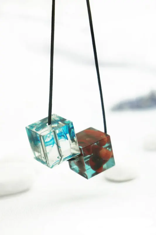 1PC Perforated Bead Pendant Silicone Mould Resin DIY Jewelry Crystal Epoxy Ab glue Sphere Cube | DIY&ampsilicone Mold