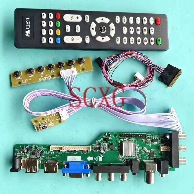 

For LP140WH2-TLA1/TLE2/TLF1/TLL1 LCD Monitor DVB Digital Driver Board 14" 1366*768 USB AV RF HDMI-Compatible VGA Kit LVDS 40 Pin