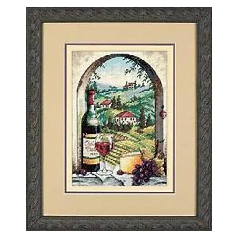 Amishop Прекрасный милый набор для вышивки счетным крестом Dreaming Of Toskania Vineyard Grapery Vinery