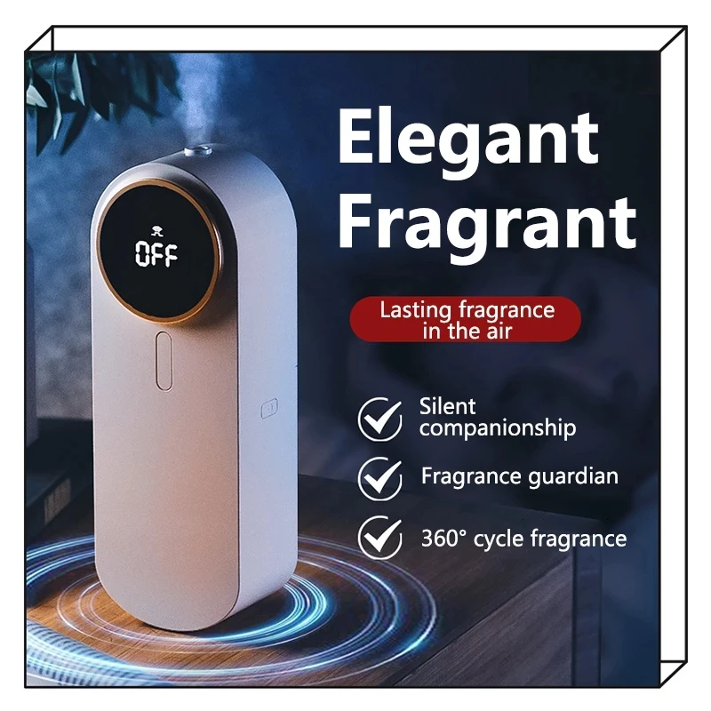 

USB Portable Air Purifiers Perfume Diffuser Screen Display Wall Mounted Room Fragrance Machine Essential Oil Diffuser