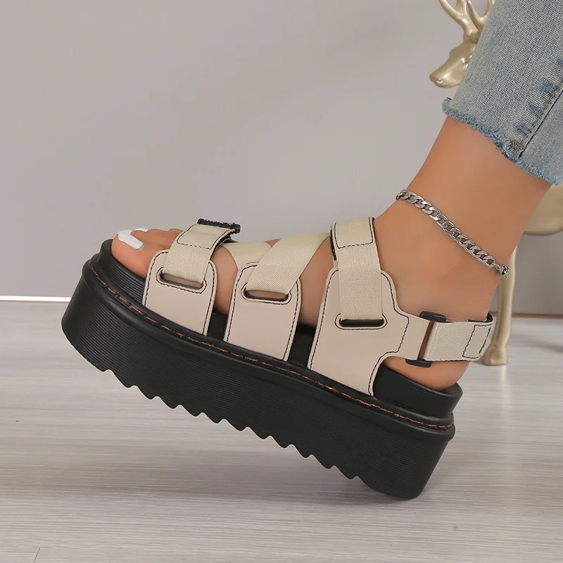 New Women's Shoes 2023 Brand Buckle Strap Women's Sandals Romanesque Summer Daily  Sandals Women Thick Bottom Shoes Ladies