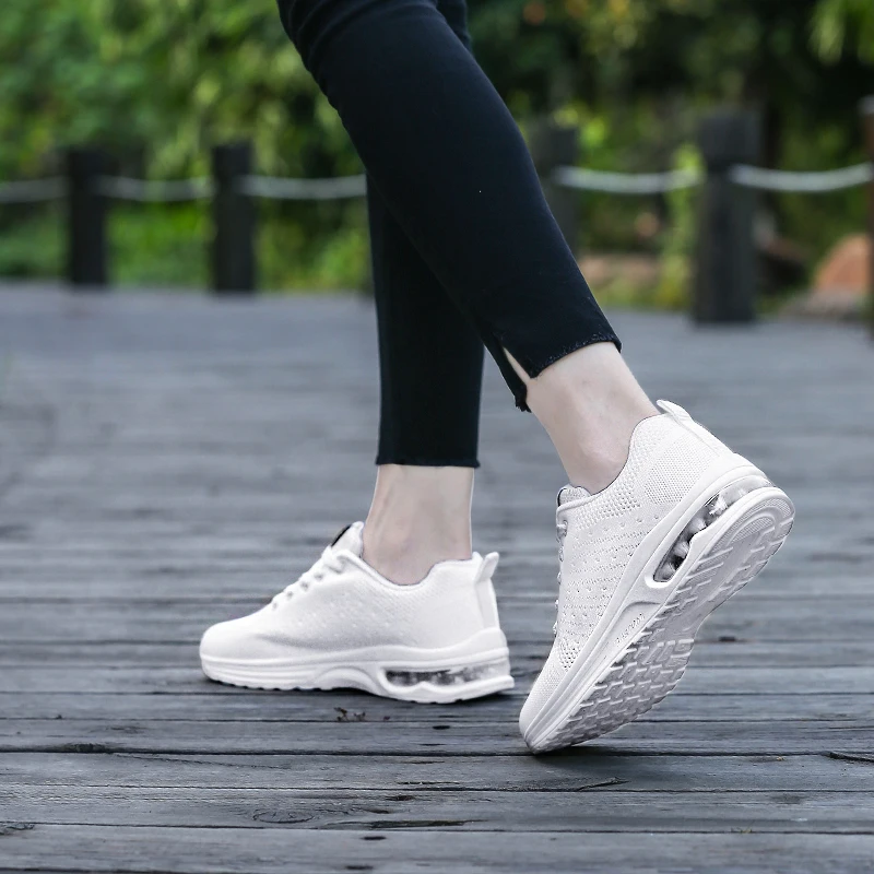 Men's and Women's Running Shoes Comfortable Air Cushion Sports Shoes Breathable Lightweight Mesh Lace-up Casual Shoes