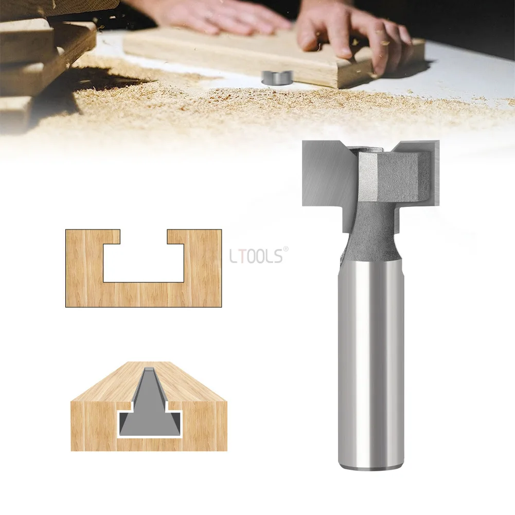 

1PC 12mm Shank 3 Teeth T-Slot Router Bit Milling Straight Edge Slotting Milling Cutter Cutting Bit Woodworking Tool Machine Part