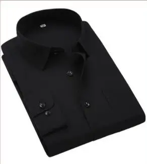 

New four-season men's long-sleeved shirt autumn and winter white striped square collar shirt G-25