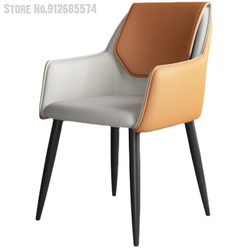 Итальянский обеденный стул для дома современный простой и удобный кожаный на