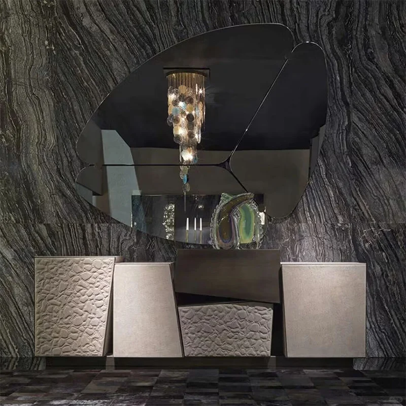 Шкаф для хранения нестандартного геометрического дизайна сервант свет