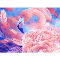 rose pink flamingo picture of rhinestones diamond painting flamingo cross stitch kits embroidery animal home decor