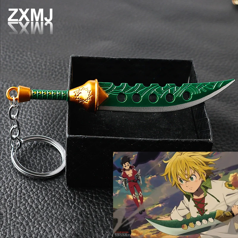

ZXMJ Anime Keychain Seven Deadly Sins Same Car Pendant Key Chains Lost Disaster Weapon Model Keychain Trend Jewelry Ornaments