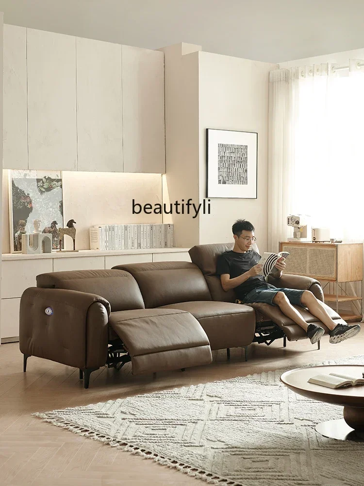 Новый кожаный диван ss для гостиной 2023 новый итальянский минималистичный из