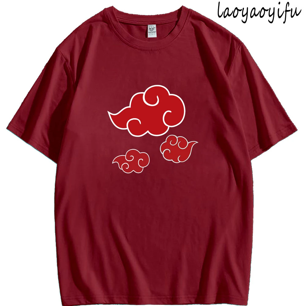Футболка с логотипом Akatsuki Cloud японское аниме модная уличная одежда 2024 трендовая
