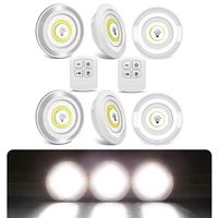 dimmable 3w cob under cabinet lamp led night light remote control wardrobe light switch push button for stairs kitchen bathroom