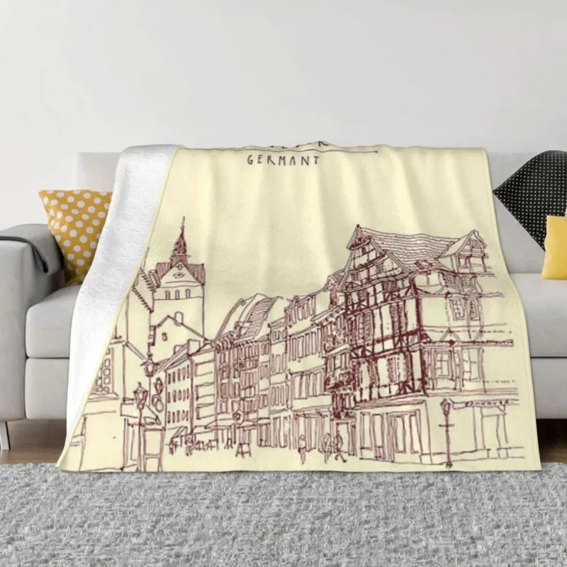 

Немецкий город ходьба улица лесоматериалы Babayuka ультра-Мягкое микро Флисовое одеяло Количество товара: одна штука