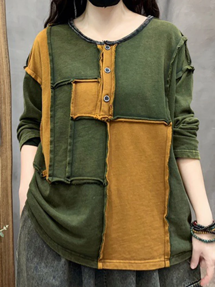 Женская винтажная футболка с круглым вырезом