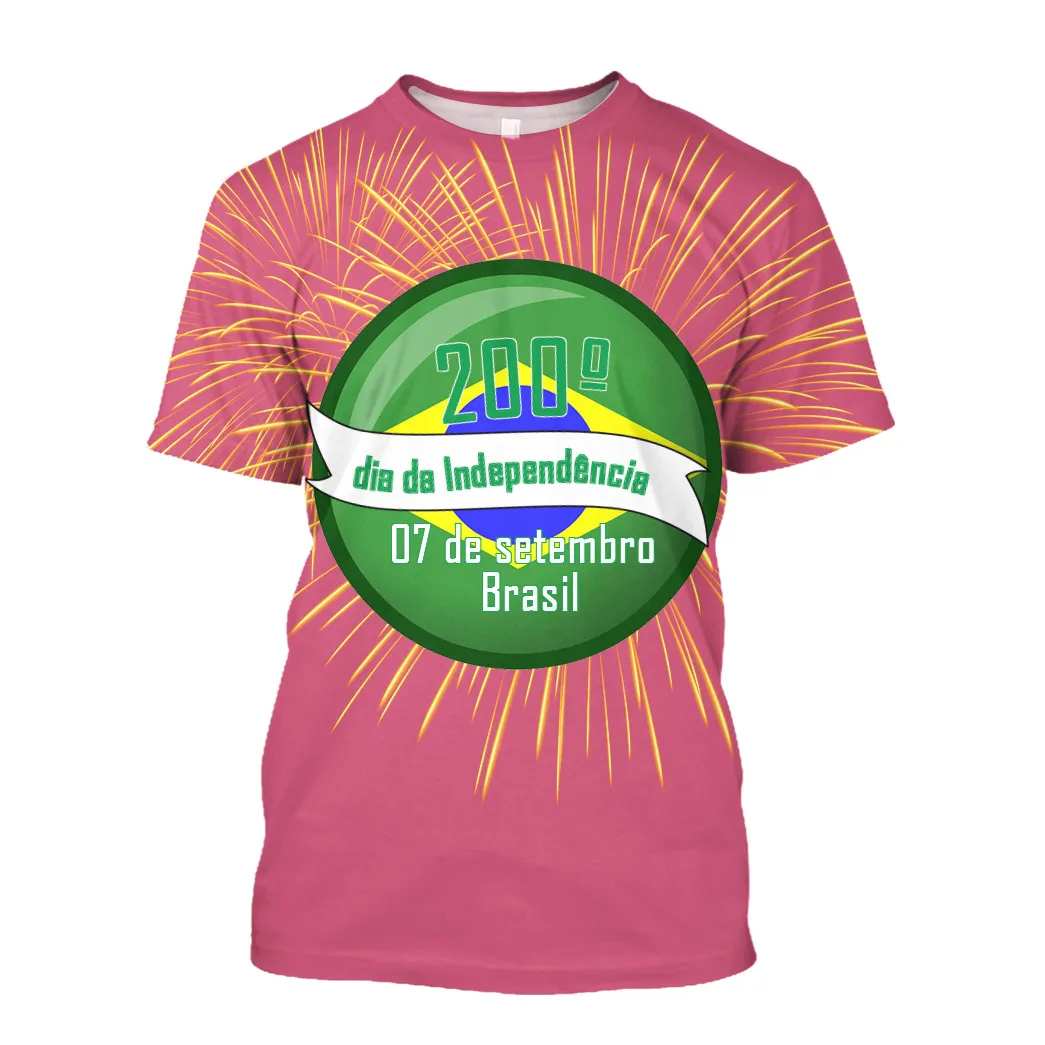 Jumeast бразильский флаг 3D Графические футболки 200th День Независимости футболка с