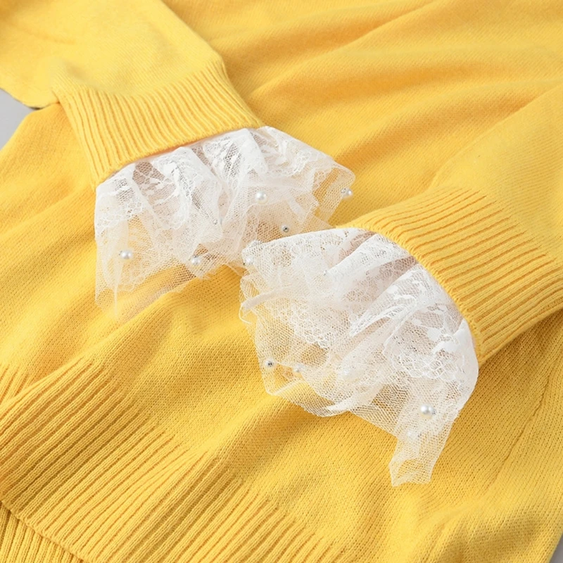 

Lace Pattern Wrist Cuffs for Woman See-Through Cuffs Lace Decorate Shirt Sleeve Cuffs Summer Wrist Sunproof Accessories