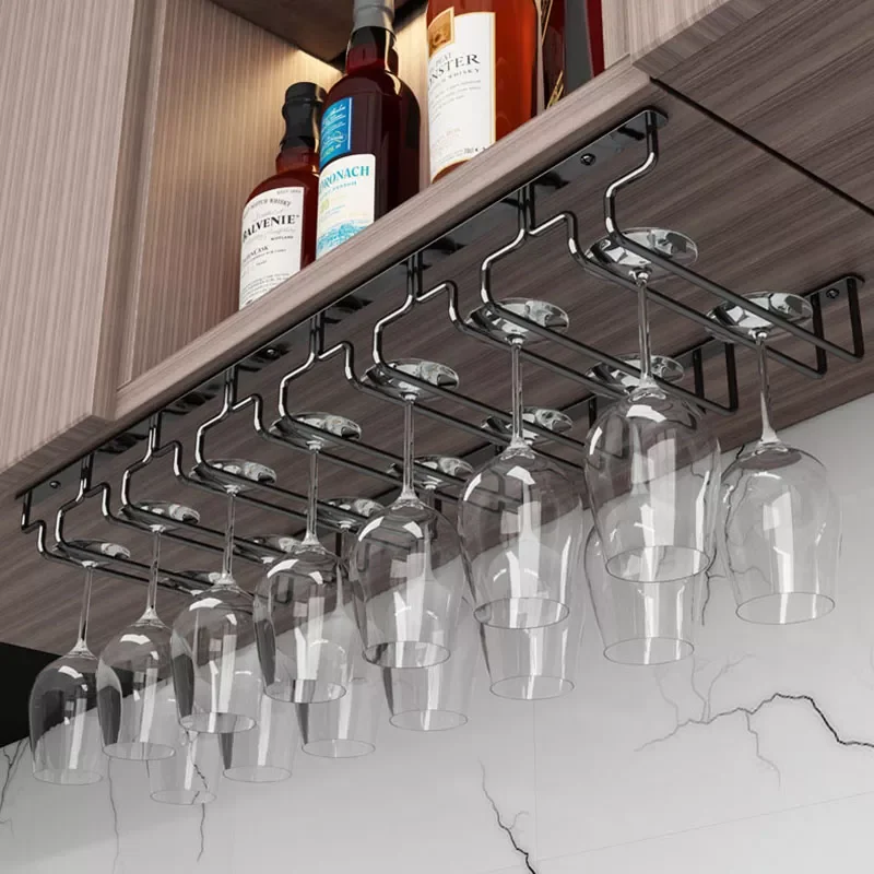 

Wall Mount Wine Glass Holder Goblet Hanging Rack Stemware Storage Organizer Wine Glass Rack Home Kitchen Bar Accessories