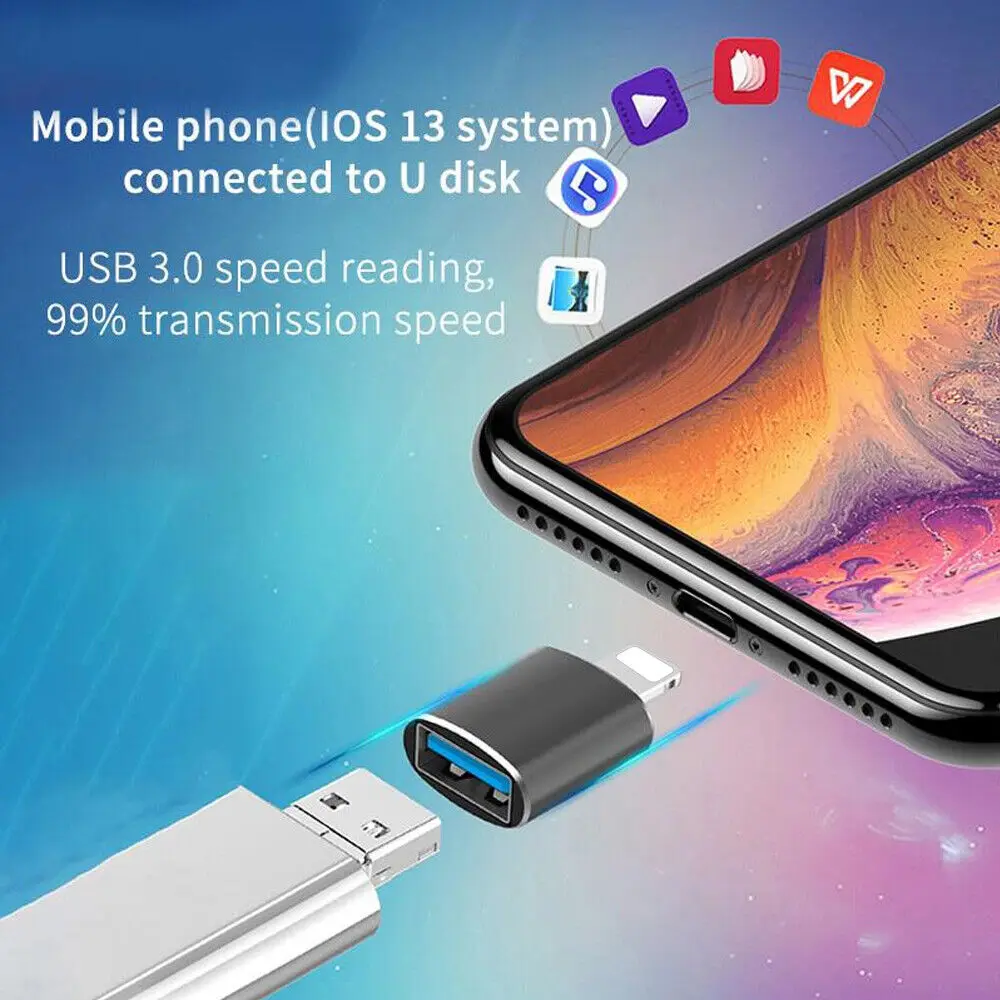 8-контактный Адаптер USB 3.0 К Lightning OTG Для iPhone 14/13/12/11/XR Преобразователь IOS В С Быстрой