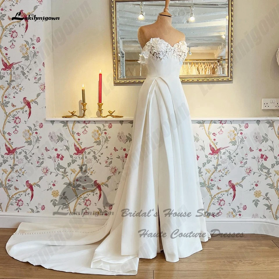 Lakshmigown классические атласные свадебные платья трапециевидной формы 2025 Vestidos De Novia