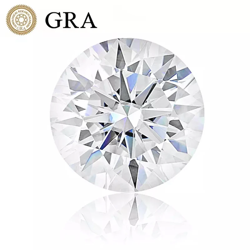 

Certified Moissanite Stone GRA Loose Gemstones Engraved With Code D Color VVS1 Round Real Gem 100% Pass Diamond Test Top Selling