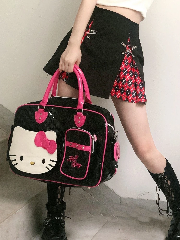 Bags for Women Purses and Handbags Sanrio Hello Kitty Bag Sweetheart Hot Girl Pu Super Large Capacity Travel Haversack