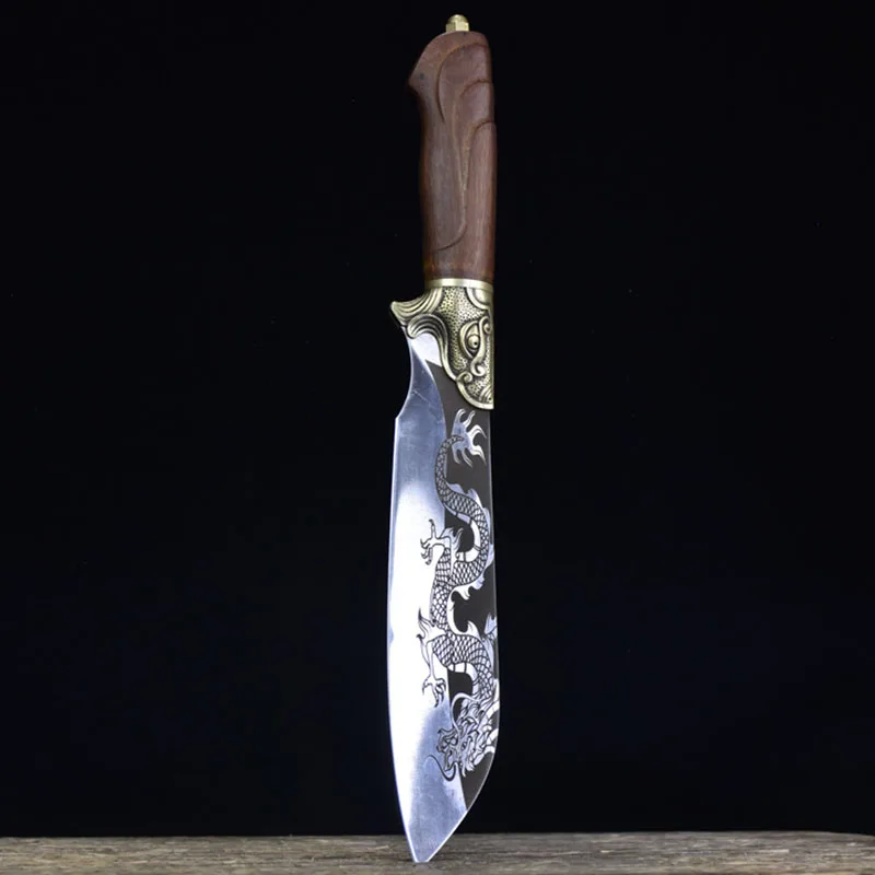 

Кухонные ножи Longquan, 7 дюймов, острый Кливер, утилита для обвалки, сантоку, барбекю, кованый охотничий нож ручной работы с кобурой, инструменты...