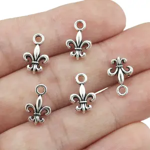 5pcs Micro Pave Fleur De Lis LOVE Louisiana Inspired Word Charm Pendant for  Women Bracelet Girl Necklace Making Jewelry Finding