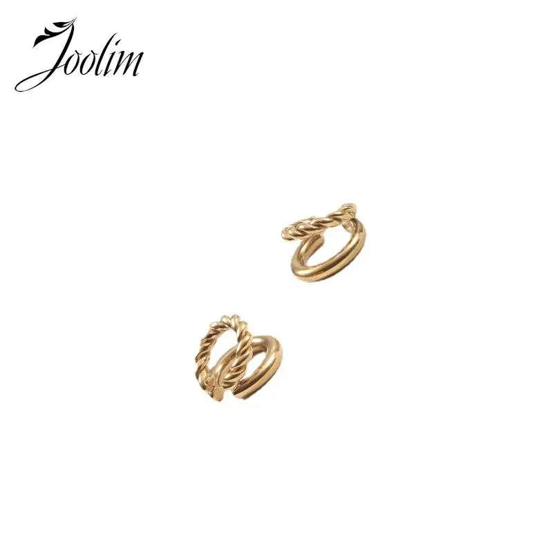 Женские Классические двухслойные серьги-каффы из нержавеющей стали