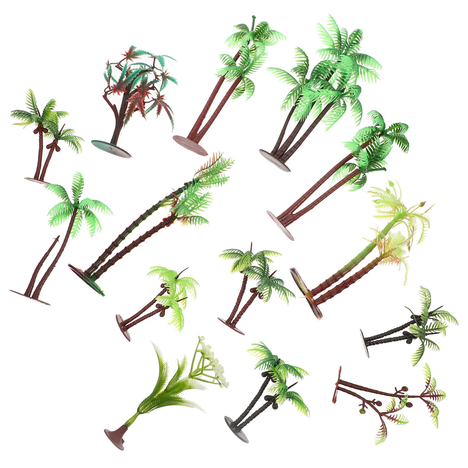 

14 Pcs Model Tree Mini Artificial Plants Realistic Decor Train Micro Ornament Adornment Plastic Scene Accessory Simulation