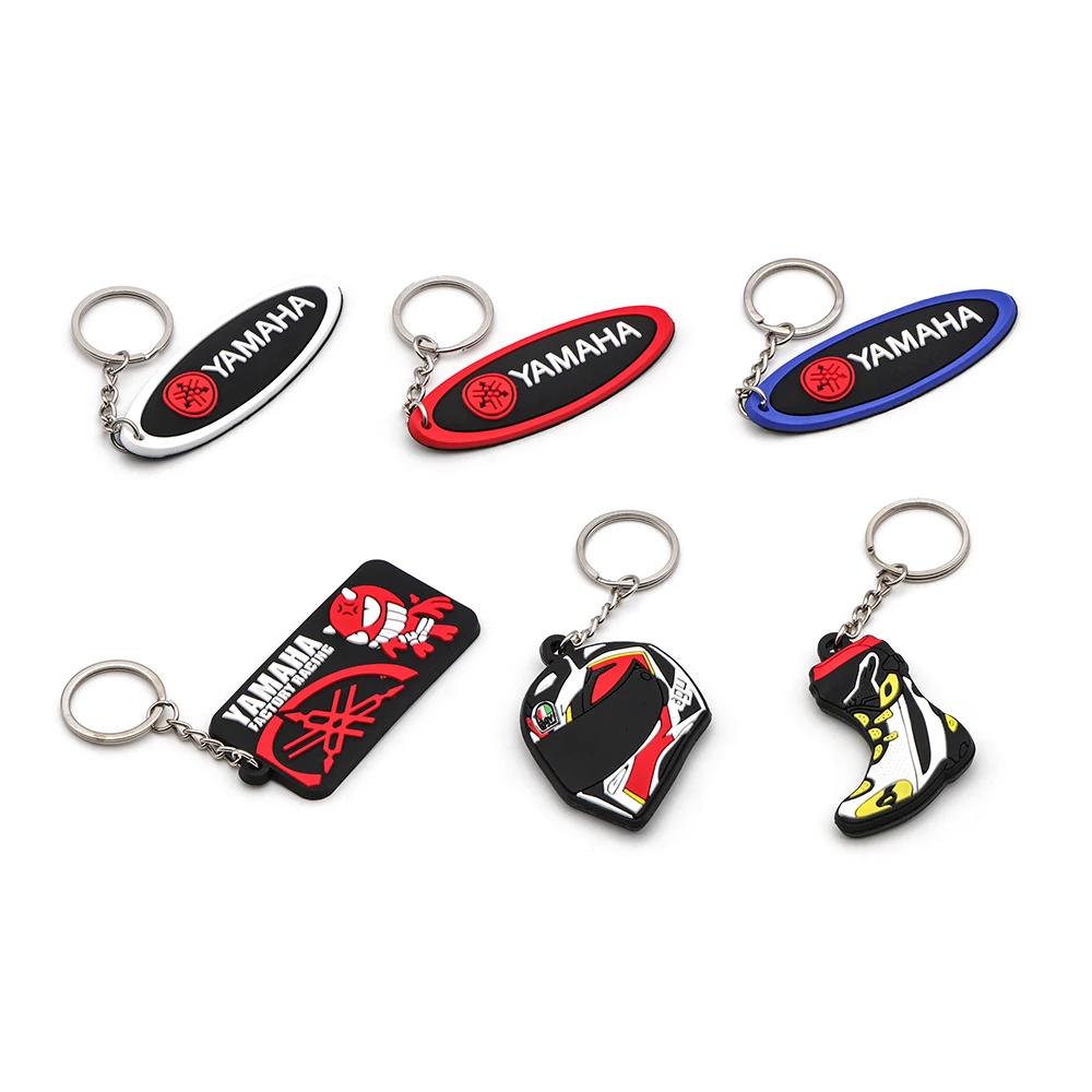 

Motorcycle Keychain For YAMAHA R6 Rubber Keyring Logo Key Chain 3D Sign Key Ring Helmet Keydiy Boots Shoes Model Accessories