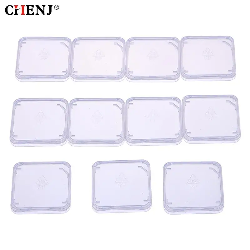 10pcs/lot Transparent SD Memory Card Case Holder Box Storage Boxes Memory Card Clear Plastic Case Holder Protector