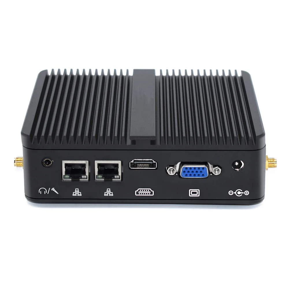 Hystou Fanless Desktop Mini PC Intel Celeron J4125 DDR4 M.2 NVME2 Gigabit LAN RJ45 VGA Series Port Server Computer Windows10 Pro