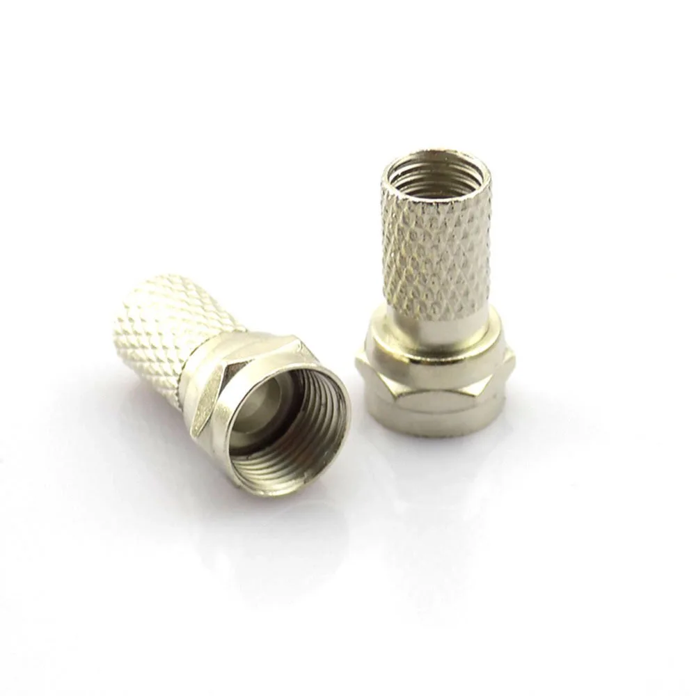 

10pcs RG6 F Plug Connector Satellite Sky Virgin TV Aerial Cable Screw Twist Coax Adapter for RG6 Coaxial Cable TV Adapter H10