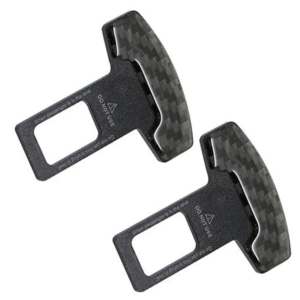 

2pcs Carbon Fiber Car Seat Belt Clip Extender Safety Seatbelt Buckle Plug Socket Car Safety Seat Lock Buckle Interior Accessory