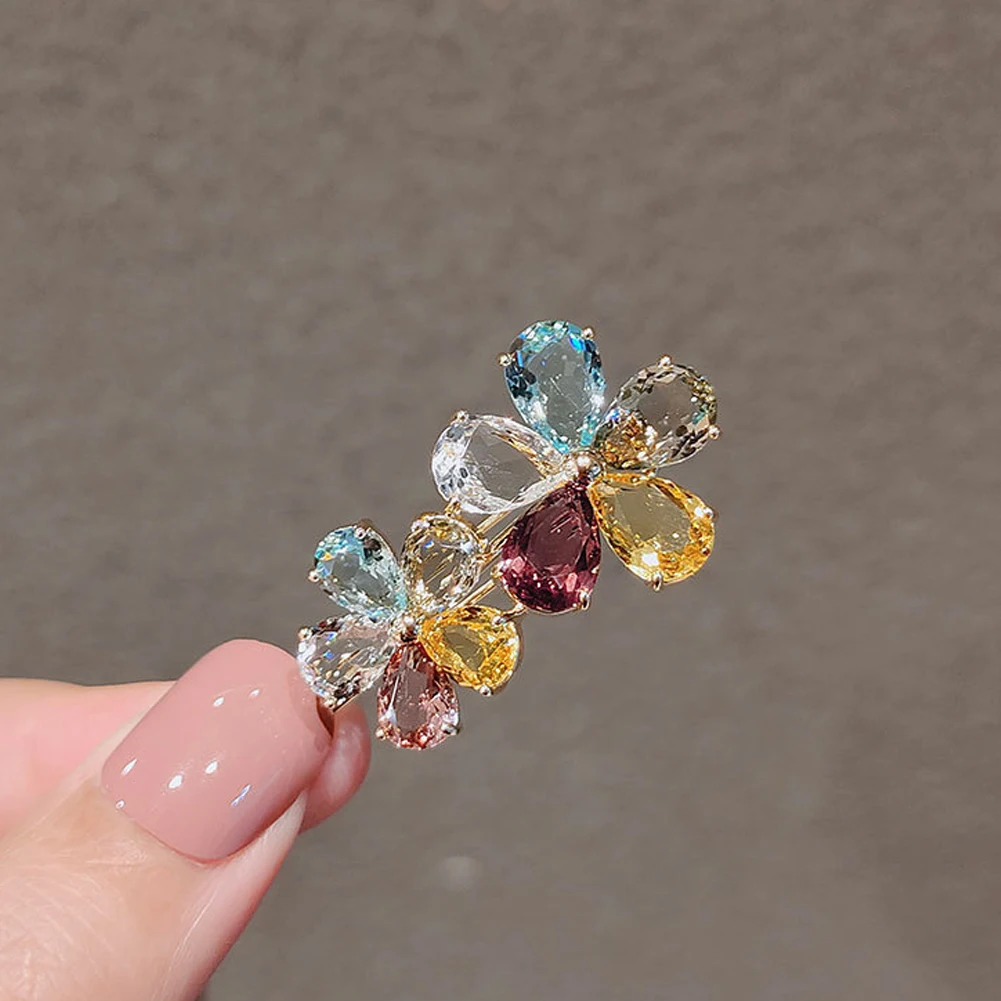 

Daisy Colorful Crystal Hairpin Female Korean Super Fairy Hair Clip Temperament 2022 New Flower Side Top Clip Hair Accessories
